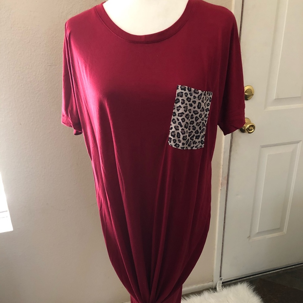 Red Cheetah Pocket Dress